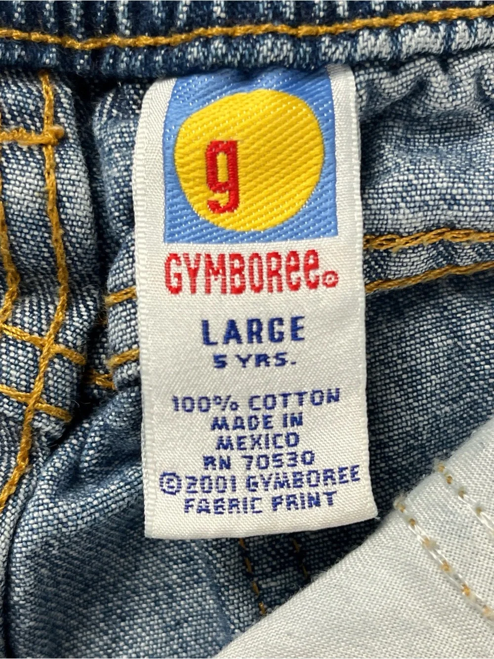 Gymboree 2001 Kids Classic Blue Denim Vintage Jeans Size 5 Years Y2K